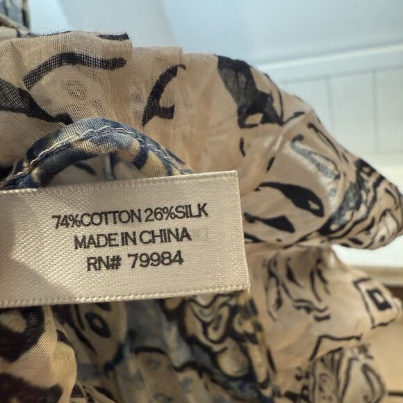 Chico’s Ruffle Floral Scarf Long Beachy Boho *FLAW* - Picture 11 of 13